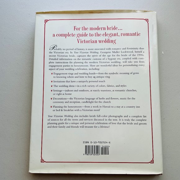 Your Victorian Wedding Georgene Muller Lockwood Illustrated Hardcover Book 1992 - Picture 7 of 7